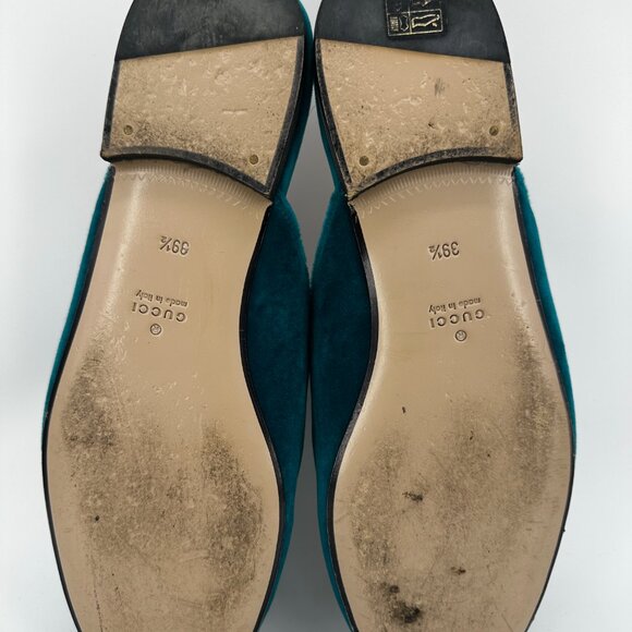 Gucci Velvet Floral Embroidered Princetown Slippers, Size 39.5 - Picture 8 of 10